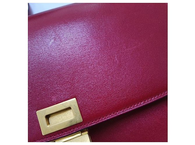Céline Celine Classic Box Bag em couro vermelho - vista 11