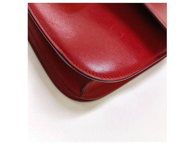 Céline Celine Classic Box Bag em couro vermelho - vista 16