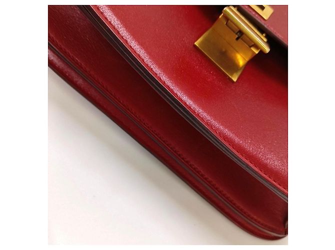 Céline Celine Classic Box Bag em couro vermelho - vista 17