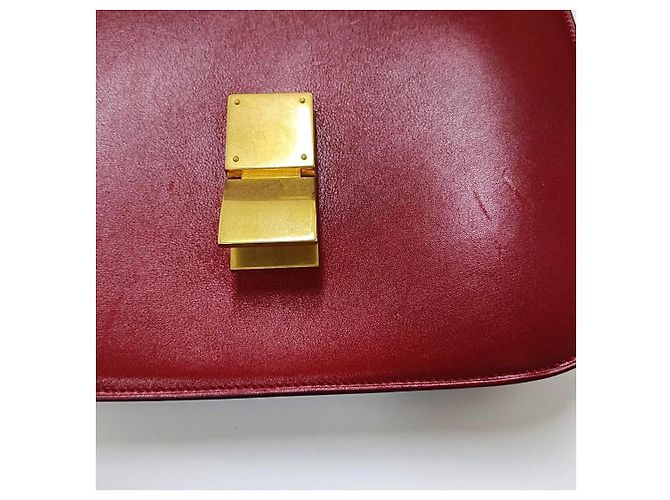 Céline Celine Classic Box Bag em couro vermelho - vista 9