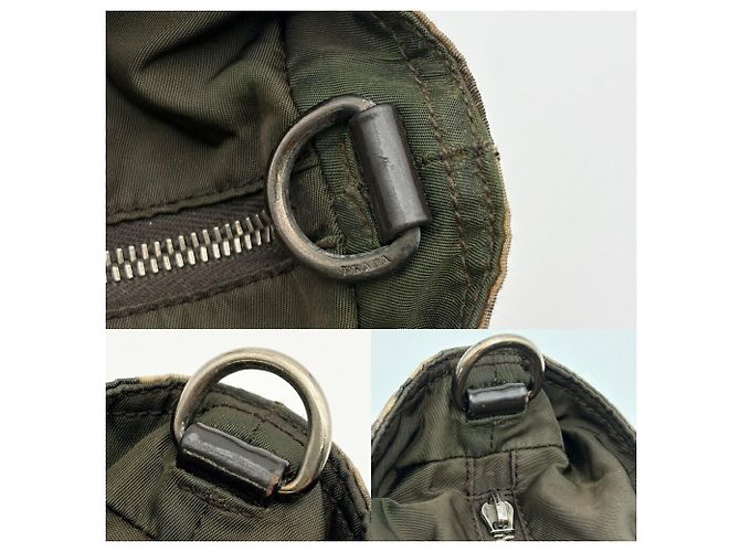 Sac à main Prada Tessuto 2-Way Marron Noir Beige Kaki - vue 11