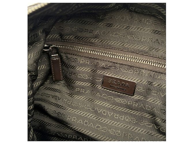 Sac à main Prada Tessuto 2-Way Marron Noir Beige Kaki - vue 17