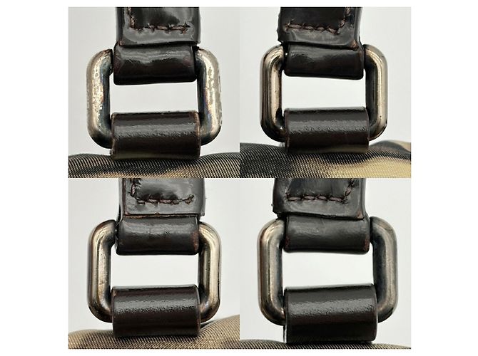 Sac à main Prada Tessuto 2-Way Marron Noir Beige Kaki - vue 8