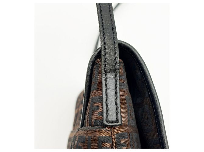 Borsa a Tracolla Fendi Zucca Marrone Nero - vista 10