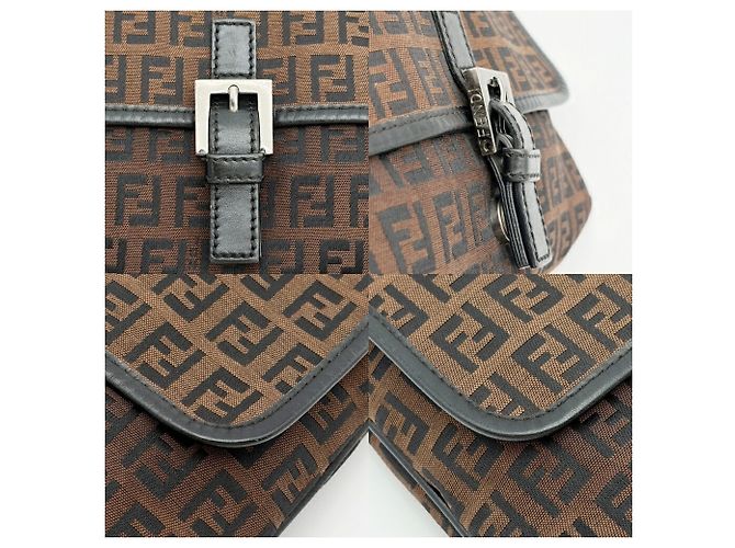 Borsa a Tracolla Fendi Zucca Marrone Nero - vista 11