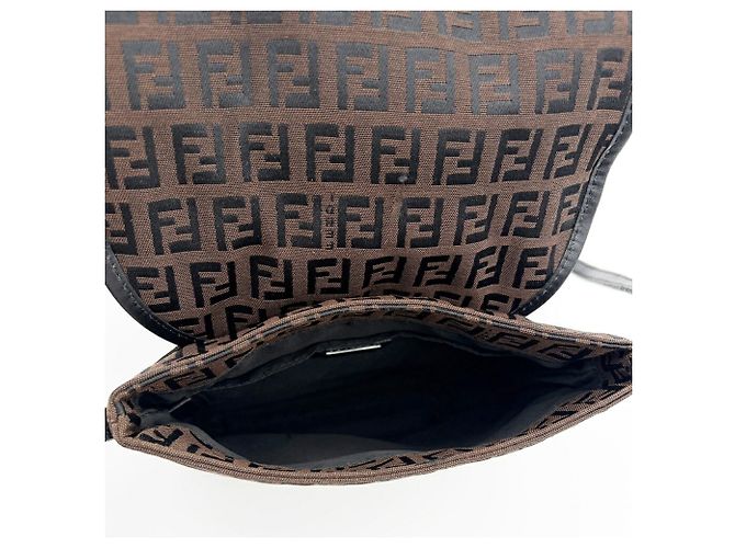 Borsa a Tracolla Fendi Zucca Marrone Nero - vista 16