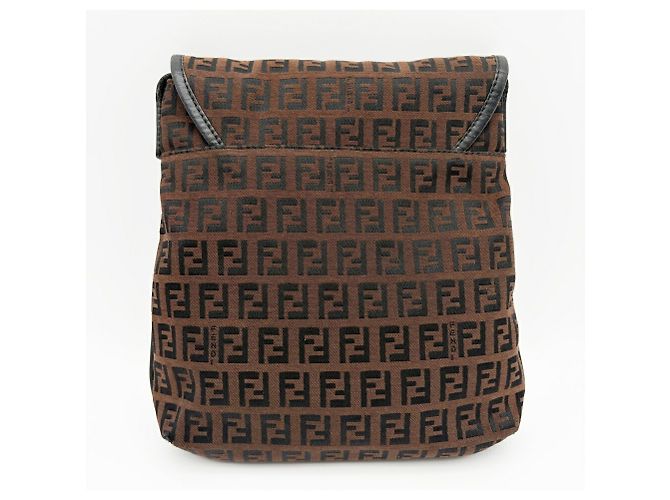 Borsa a Tracolla Fendi Zucca Marrone Nero - vista 3