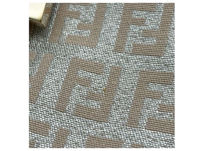Fendi Zucchino Schultertasche Silber Beige - Ansicht 12