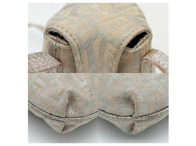 Fendi Zucchino Schultertasche Silber Beige - Ansicht 9