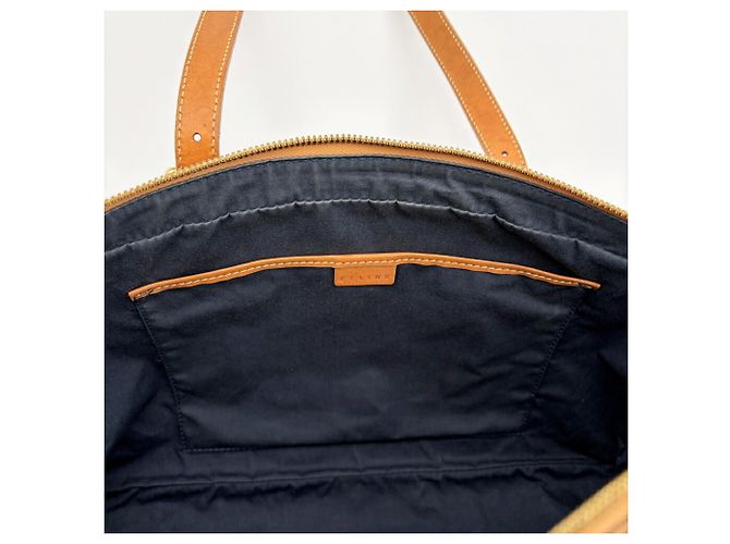 Céline Sac Boston Celine en daim et cuir Marron Bleu Marine - vue 18