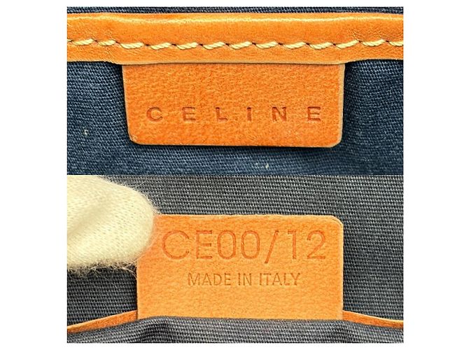 Céline Sac Boston Celine en daim et cuir Marron Bleu Marine - vue 20