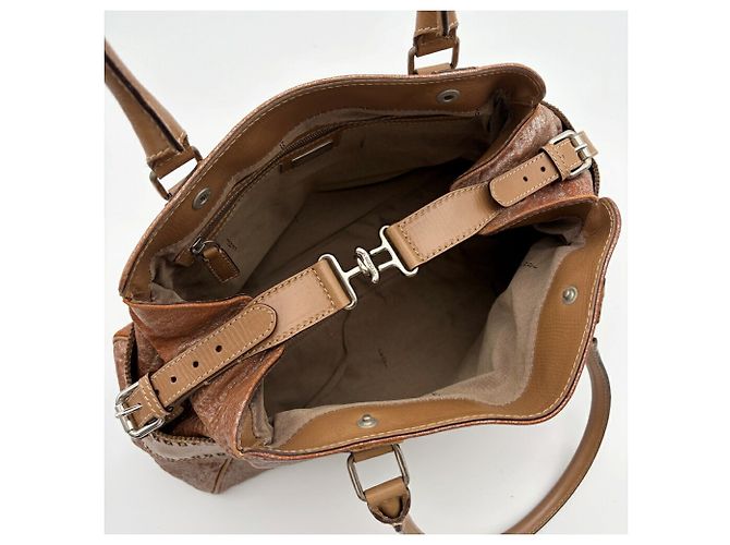 Borsa Tote Fendi Etnico in Pelle Metallizzata Bronzo e Marrone Metallico - vista 16