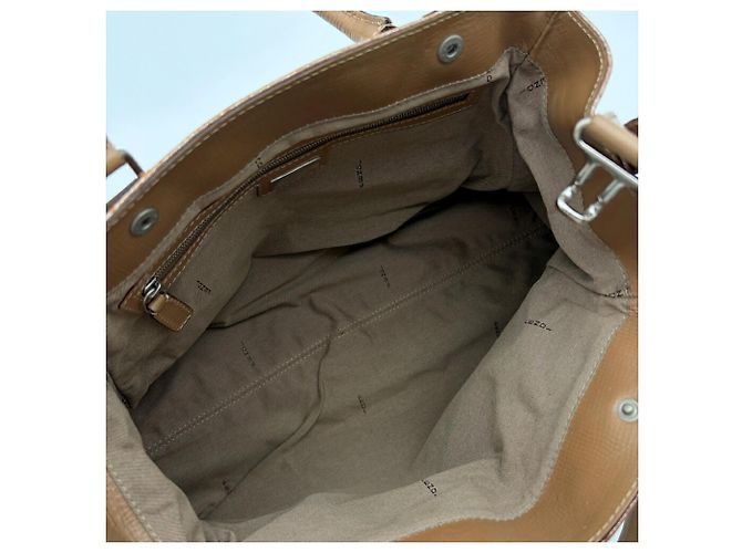 Borsa Tote Fendi Etnico in Pelle Metallizzata Bronzo e Marrone Metallico - vista 17