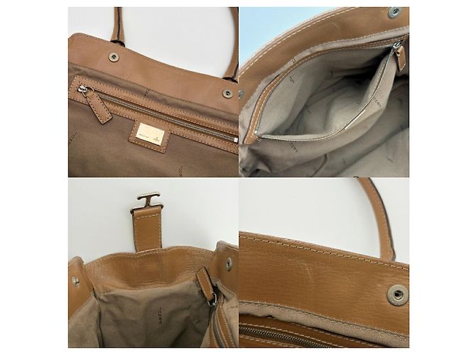 Borsa Tote Fendi Etnico in Pelle Metallizzata Bronzo e Marrone Metallico - vista 18