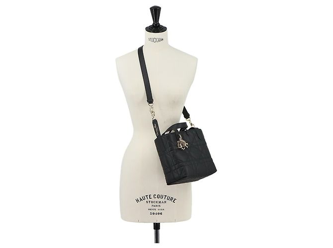Borsa Tote Small Christian Dior Macro Cannage Toujours Vertical Nero - vista 10