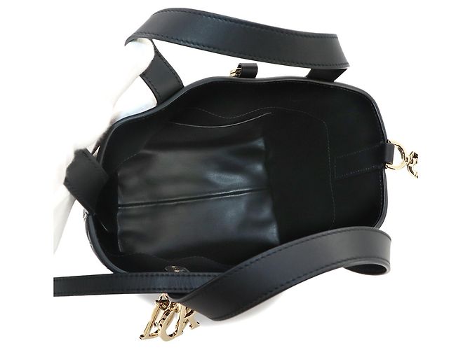 Borsa Tote Small Christian Dior Macro Cannage Toujours Vertical Nero - vista 7