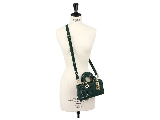 Borsa a mano piccola Christian Dior Lady D-Joy Verde - vista 10