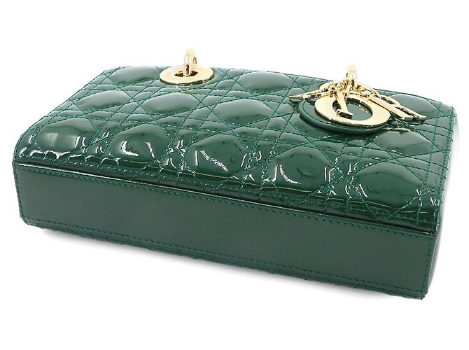 Borsa a mano piccola Christian Dior Lady D-Joy Verde - vista 4