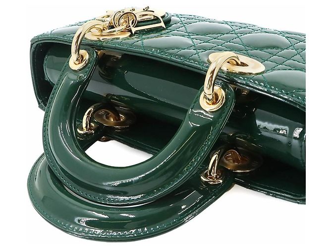 Borsa a mano piccola Christian Dior Lady D-Joy Verde - vista 5