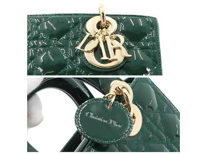 Borsa a mano piccola Christian Dior Lady D-Joy Verde - vista 9