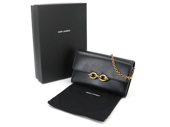 Autre Marque Cartera con cadena Saint Laurent Le Maillon Negro - vista 2