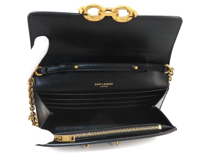 Autre Marque Cartera con cadena Saint Laurent Le Maillon Negro - vista 6