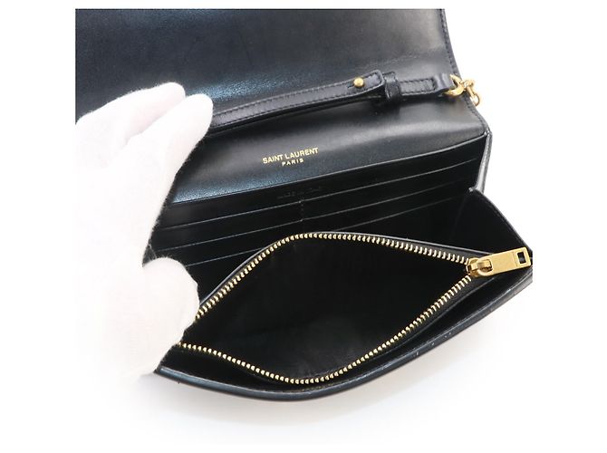 Autre Marque Cartera con cadena Saint Laurent Le Maillon Negro - vista 7