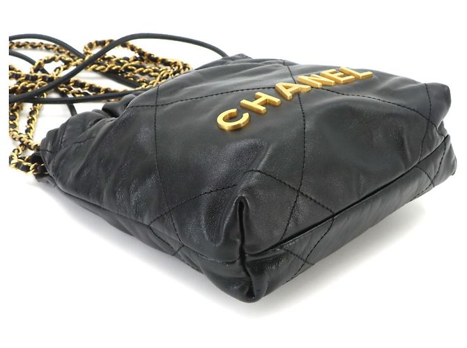 Borsa a mano/spalla Chanel 22 Mini 2-way con catena Nero - vista 4