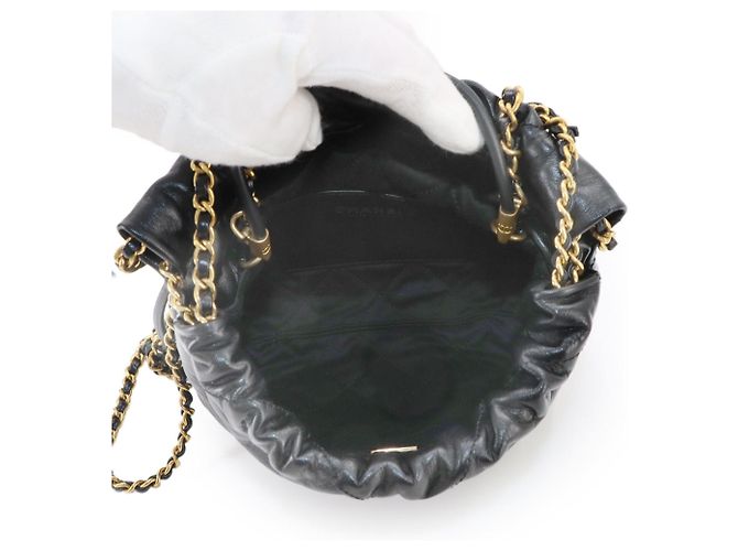 Borsa a mano/spalla Chanel 22 Mini 2-way con catena Nero - vista 6