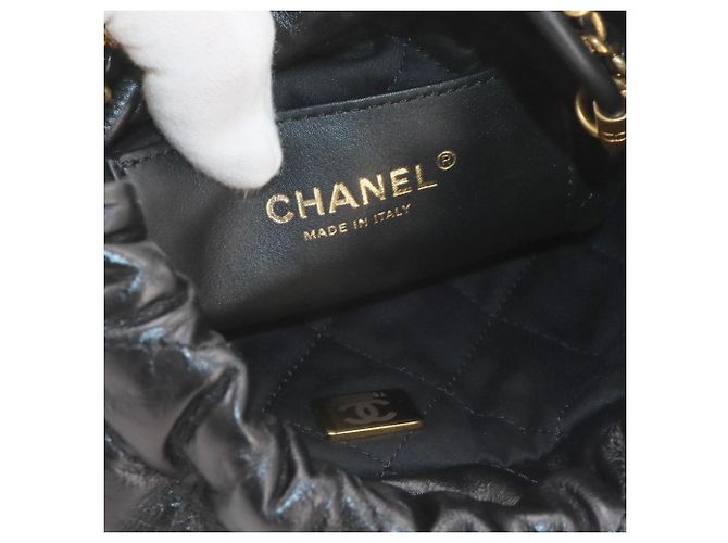 Borsa a mano/spalla Chanel 22 Mini 2-way con catena Nero - vista 7