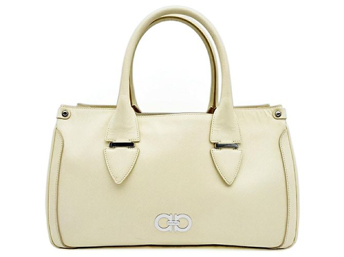 Borsa Tote Salvatore Ferragamo Gancini Crudo - vista 2