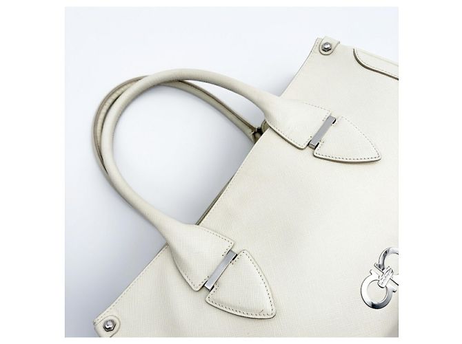 Borsa Tote Salvatore Ferragamo Gancini Crudo - vista 7