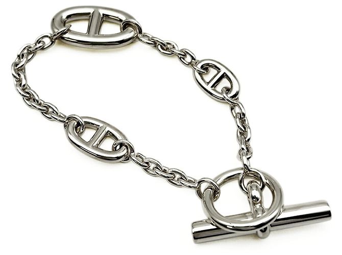 Hermès Pulsera de Dijes Hermes Chaine d'Ancre Farandole Plata - vista 3