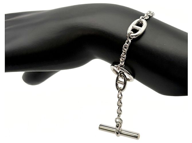 Hermès Pulsera de Dijes Hermes Chaine d'Ancre Farandole Plata - vista 5