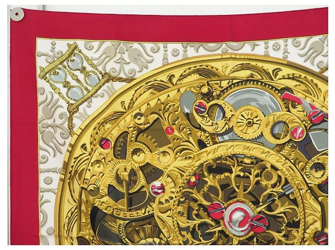 Hermès NEUF VINTAGE FOULARD HERMES ROUAGES FRANCOISE HERON CARRE 90 CM SOIE SCARF - vue 2