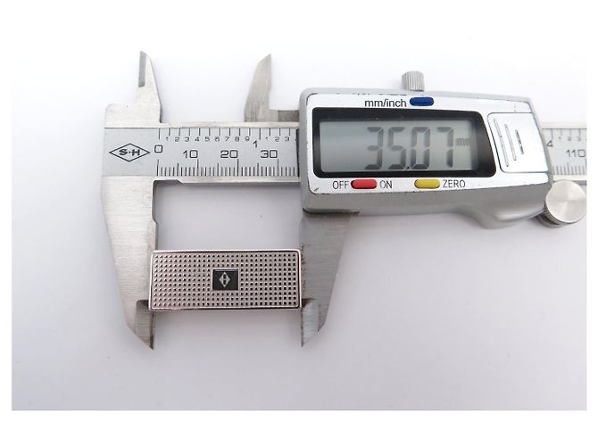 Hermès NEU HERMES SQUARE H GUILLOCHE MUSTER SILVER SCARF RING Silber - Ansicht 9