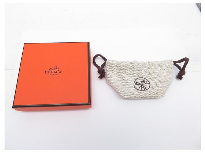 Hermès BRACCIALE HERMES CARTOUCHE IN ARGENTO MASSICCIO 925 & PELLE NERA + SCATOLA E SACCHETTO SILVER - vista 13