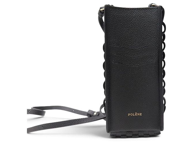 Polène NUOVA BORSA A MANO POLENE NUMERO DIX EDIZIONE ONDO PELLE NERA + CUSTODIA TELEFONO Nero - vista 12