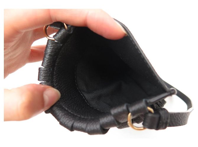 Polène NUOVA BORSA A MANO POLENE NUMERO DIX EDIZIONE ONDO PELLE NERA + CUSTODIA TELEFONO Nero - vista 17
