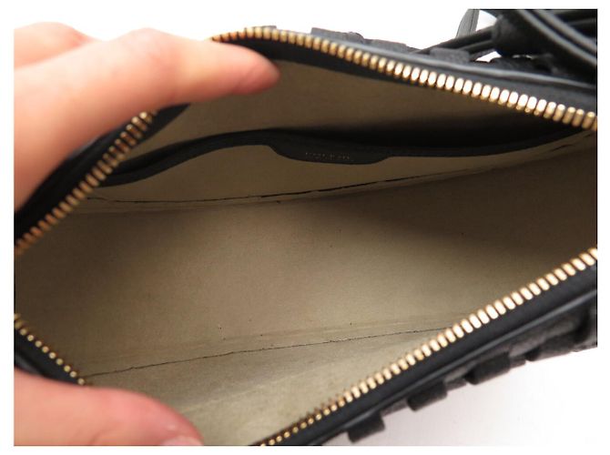 Polène NUOVA BORSA A MANO POLENE NUMERO DIX EDIZIONE ONDO PELLE NERA + CUSTODIA TELEFONO Nero - vista 6