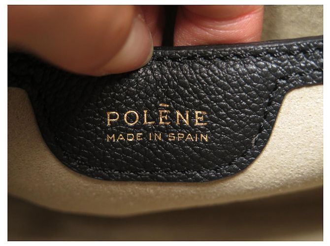 Polène NUOVA BORSA A MANO POLENE NUMERO DIX EDIZIONE ONDO PELLE NERA + CUSTODIA TELEFONO Nero - vista 7