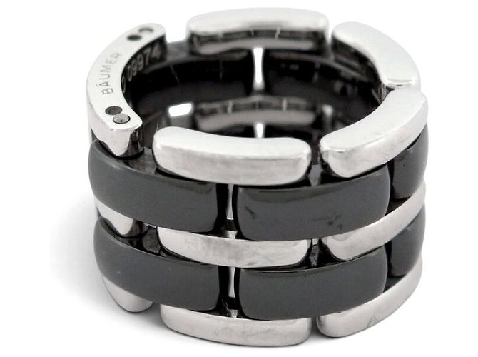 ANELLO CHANEL ULTRA GM J2641 T45 IN CERAMICA NERA & ORO BIANCO 18K Nero - vista 2