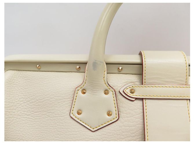 BORSA A MANO LOUIS VUITTON L'INGENIEUX GM M91811 PELLE SUHALI CREME Crudo - vista 19