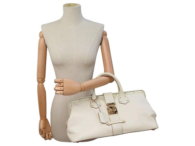 BORSA A MANO LOUIS VUITTON L'INGENIEUX GM M91811 PELLE SUHALI CREME Crudo - vista 5
