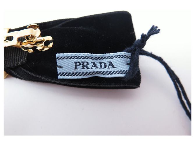 Etiquette NUOVO PRADA 1IF155 FERMAGLIO PER CAPELLI FIOCCO IN VELLUTO NERO BARRETTE HAIR CLIP - vista 4