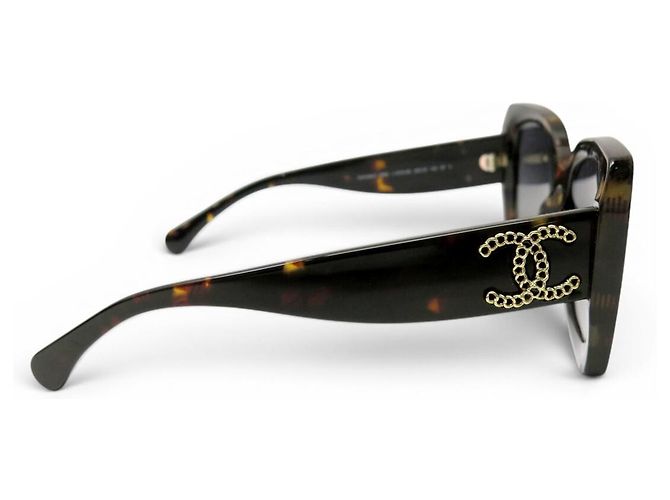 GAFAS DE SOL CHANEL CUADRADAS NUEVAS 5555 MARRÓN LOGO CC BROWN SUNGLASSES Castaño - vista 4