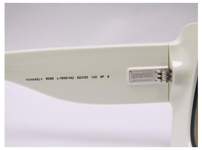 GAFAS DE SOL CHANEL CUADRADAS NUEVAS LOGO CC BLANCO Y NEGRO SUNGLASSES - vista 5