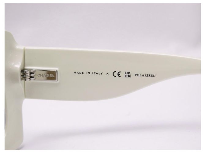 GAFAS DE SOL CHANEL CUADRADAS NUEVAS LOGO CC BLANCO Y NEGRO SUNGLASSES - vista 6