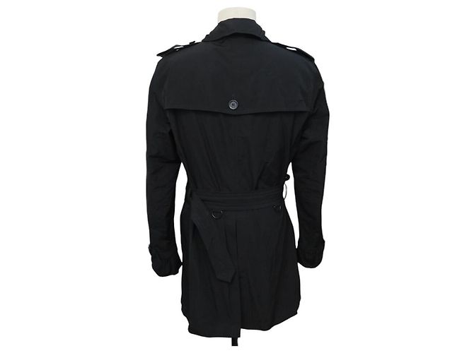 ABRIGO IMPERMEABLE BURBERRY TRENCH LARGO MEDIO BRIT 3762793 M 38 NEGRO COAT - vista 3