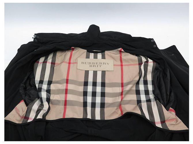 ABRIGO IMPERMEABLE BURBERRY TRENCH LARGO MEDIO BRIT 3762793 M 38 NEGRO COAT - vista 5